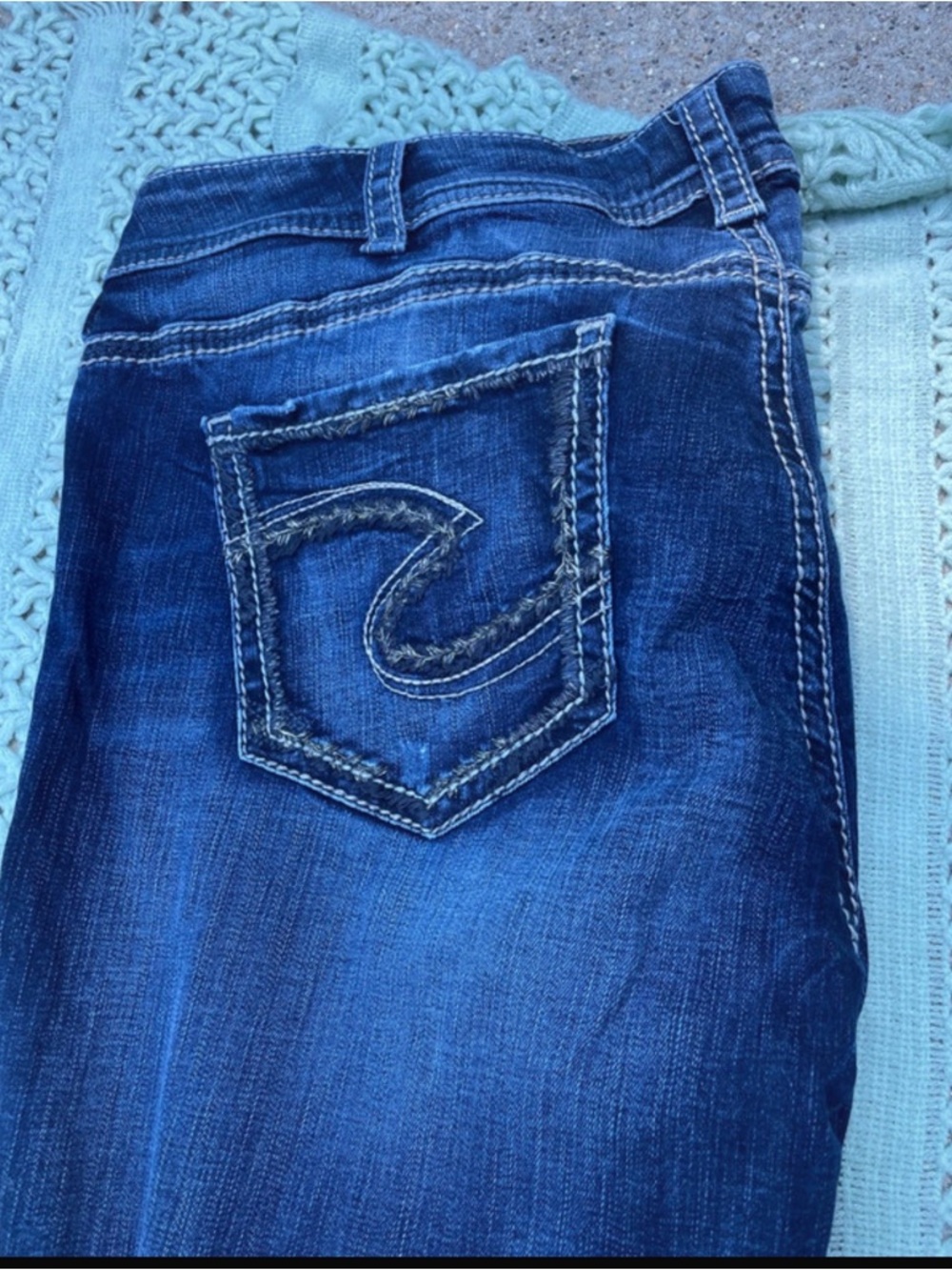 Silver Dark Blue Suki Jeans Straight Leg Size XXL 20-22, Excellent Condition - Picture 3 of 4